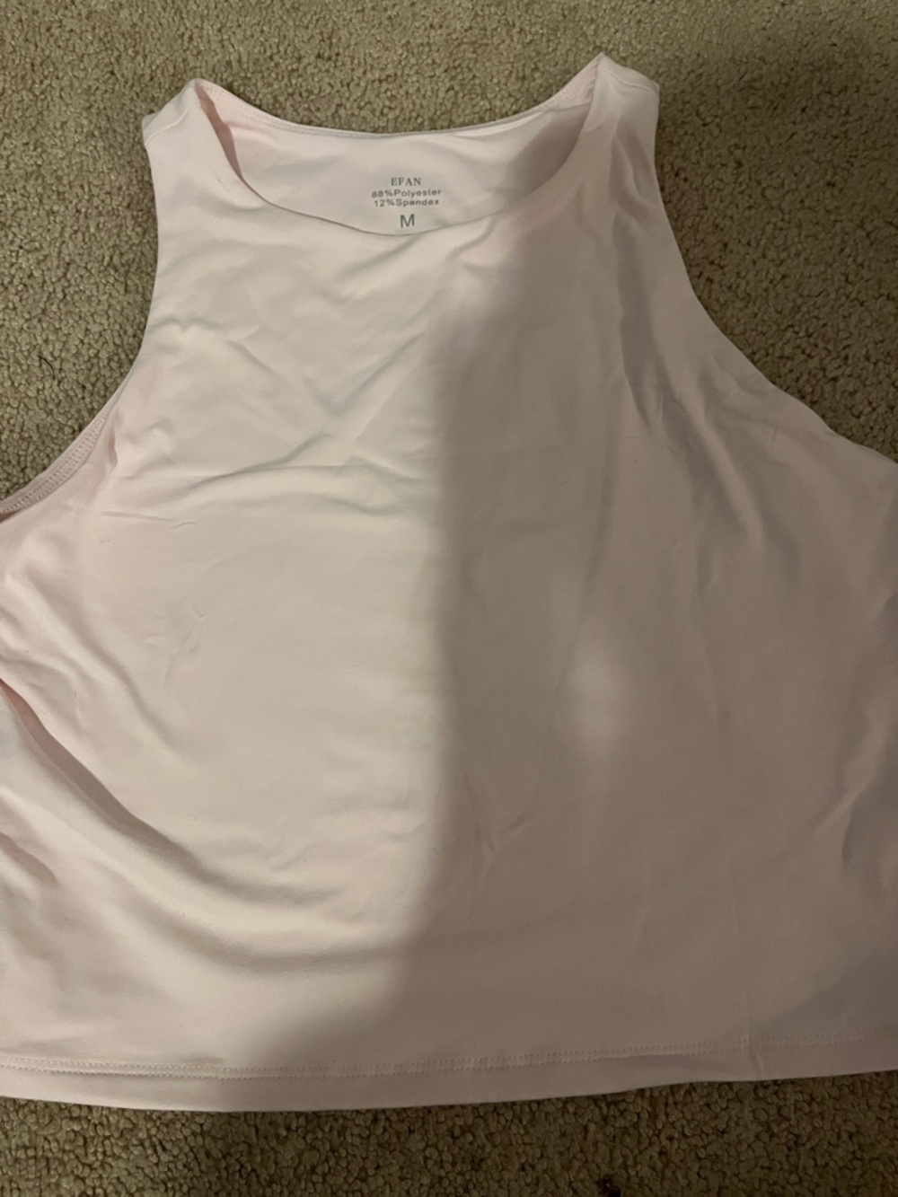 EFAN Light Pink Crop Tank Top - Women's Athletic Cut